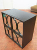 Black Wood 4 Door Mirrored Cupboard with 8 Shelves & Soft Close. Size H80 x W80 x D45cm. - 2