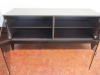 Heavy Wood Snakeskin Effect Smoked Glass 2 Door TV Cabinet with Chome Handles. Size H65 x W150 x D50cm. - 6