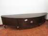 Wood Effect Curved Fronted TV Cabinet Drawer Unit. Size H65 x W240 x D51cm.