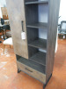 Caploonba' Single Door Cupboard with 5 Open Shelves and Draw Under. Wood Effect with Metal Feet. Size 185 x 78 x 40cm. - 2