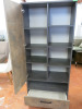 Caploonba' Single Door Cupboard with 5 Open Shelves and Draw Under. Wood Effect with Metal Feet. Size 185 x 78 x 40cm. - 4