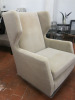 Velvet & Snakeskin Pattern Retro Style Swivel Armchair on Heavy Metal Base. - 4