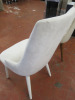 2 x Dining Chairs in a Cream & White Fabric (Slight Tear to White Chair). - 3