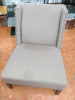 Eichholtz Chair Columbia, Designer Lounge Chair in Brown Fabric with Stud Detail. - 2