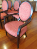 Set of 10 Griffiths Woodwear Ltd, Red Fabric Oval Backed Padded Dining Chairs with 2 Matching Carvers. - 5