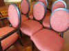 Set of 10 Griffiths Woodwear Ltd, Red Fabric Oval Backed Padded Dining Chairs with 2 Matching Carvers. - 7