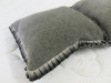 Pair of Mottled Pattern with Fadded Pleat Edge Feather Filled Cushions. Size 45cm. - 2