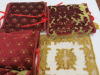 4 x Velour Red Folded Cover Cushions & 2 x Gold Cushion Throws (As Viewed). - 3