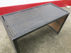 Brown Rattan Outoor Table (Missing Glass Insert). Size H75 x W155 x D55cm. - 2