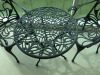 Black Cast Effect Outdoor Round Table (Dia 60cm) & 2 Matching Chairs. - 3