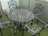 Black Cast Effect Outdoor Round Table (Dia 85cm) & 4 Matching Chairs. - 3