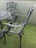 Black Cast Effect Outdoor Round Table (Dia 85cm) & 4 Matching Chairs. - 4