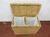 Wicker Laundry Twin Basket. Size H78 x W69 x D34cm. - 2