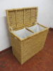 Wicker Laundry Twin Basket. Size H78 x W69 x D34cm. - 3