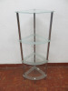 4 Tier Glass Bathroom Corner Shelf Unit. Size H104cm.