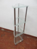 4 Tier Glass Bathroom Corner Shelf Unit. Size H104cm. - 3