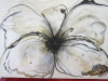 Original Absract Mixed Media on Canvas Artwork, Signed by Artist 'Freya' Titled 'Pavot' Depicting Flower in Browns, Creams & White. Size 90 x 120cm. - 3