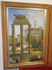 Pair of Guilt Framed Canvas Artworks of Italian Roman Ruins & Roman Bath. Size 111 x 82cm. - 2