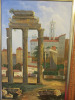 Pair of Guilt Framed Canvas Artworks of Italian Roman Ruins & Roman Bath. Size 111 x 82cm. - 4