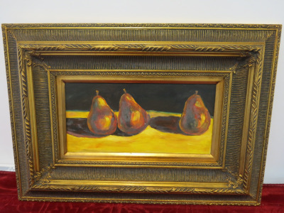 Guilt Framed, Canvas Artwork of Pears. Size 50 x 70cm.