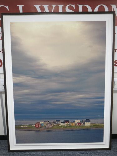 Andrea Jarvis Hamilton Artwork, Framed & Mounted of 'Small Scandinavian Seaside Town' Signed by Artist Limited Edition 2/6. Overall Size 170.5 x 132cm. NOTE: Signs of light damage to artwork as viewed/pictured.