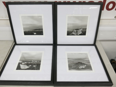 Set of Four Andrea Jarvis Hamilton Artworks, Framed, Glazed & Mounted Depicting 'Different Compositions of Iceberg's' Signed by Artist Limited Editions 1/6. Overall Size 40 x 40cm.