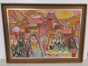 Original Framed & Mounted Artwork by Artist Gerald Meares of Middle Eastern Ladies & Town. Signed by Artist. Overall Size 70 x 52cm.