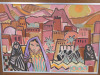 Original Framed & Mounted Artwork by Artist Gerald Meares of Middle Eastern Ladies & Town. Signed by Artist. Overall Size 70 x 52cm. - 2