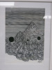 Framed, Glazed & Mounted Artwork Signed by Artist Alparbo of Black & White Hill with Holes. Overall Size 41 x 31cm. - 2