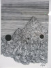 Framed, Glazed & Mounted Artwork Signed by Artist Alparbo of Black & White Hill with Holes. Overall Size 41 x 31cm. - 3