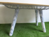 Lightwood Oval Dining Table on 4 Marble Legs & Chrome Frame, Size H75 x W200 x D90cm. - 2