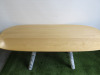 Lightwood Oval Dining Table on 4 Marble Legs & Chrome Frame, Size H75 x W200 x D90cm. - 5