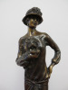 Bronze Statue of 1920's Lady Holding a Scotty Dog. H35cm. - 2