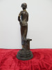 Bronze Statue of 1920's Lady Holding a Scotty Dog. H35cm. - 3