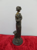 Bronze Statue of 1920's Lady Holding a Scotty Dog. H35cm. - 4
