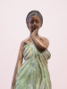 Bronze Statue of Bare Breasted Lady on Plynth. H35cm. - 2