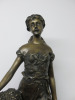 Bronze Statue of Barefoot Lady Carrying Fruit Baskets of Grapes on Bronze Plynth. H133cm. - 3