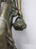 Bronze Statue of Barefoot Lady Carrying Fruit Baskets of Grapes on Bronze Plynth. H133cm. - 4