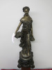 Bronze Statue of Barefoot Lady Carrying Fruit Baskets of Grapes on Bronze Plynth. H133cm. - 6