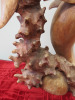 Carved Wood Statue of 2 Swimming Dolphins. H50cm. - 5