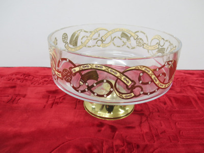 Egizia Decorative Fruit Bowl/Open Vase.Mouth Blown & Silk Screened by Hand in Italy. Size H18 x Dia27cm.