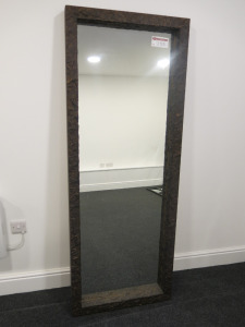 Incado Billednr Spa52902 Brown Leaf Pattern Deep Framed Mirror. Size 172 x 66cm.