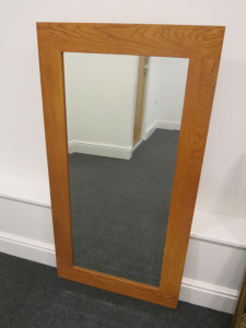 Heavy Wooden Framed Bevel Edged Mirror. Size 60 x118.