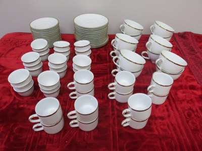 Set of 74 x Laklain Gold Line Tea & Cofee Set to Include: 24 x Saucers, 12 x Cups, 12 x Espresso Cups & 24 x Small Cups. NOTE: appears unused, requires crate on collection.