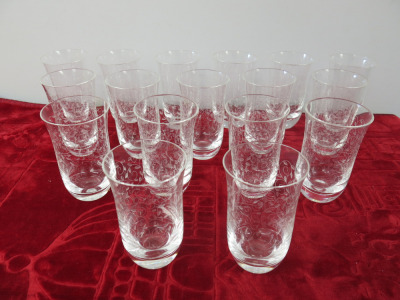 17 x Nachtmann Etched Crystal Glasses.