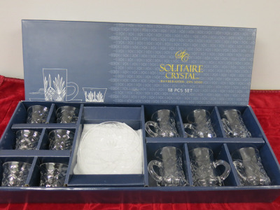 Boxed Set of 18 Solitaire Crystal Handcrafted, Sanmarco Diamon AED 165 Tea, Cup & Saucer.