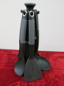 Set of Black & Grey Joesph Joesph Domestic Utensils.