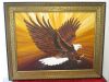 Guilt Framed, Cavnas Artwork of Golden Eagle at Sunset, Signed by Artist (Unknown) Size 97 x 122cm.