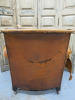Original Antique Lounge Chair in Brown Tan Leather, Hopsack & Horse Hair with Stud Detail & Striped Cushion Seat in Very Distressed Condition. - 5