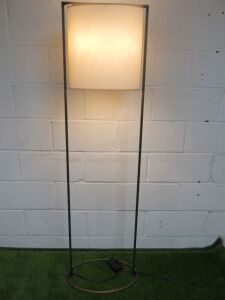 Kevin Reilly Steaman Dimmer Floor Lamp. Size H165cm. NOTE: power to dimmer unit but bulbs not illuminating. Sample Image.